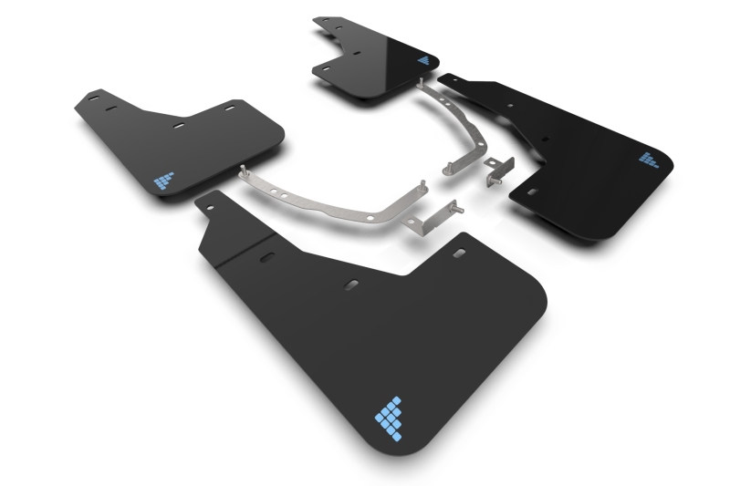 Hyundai Ioniq 5 Mud Flap - Rally Armor - UR Black Flaps with Light Blue Battery Logo - Black - `22-`24 Hyundai Ioniq 5 Mud Flap - Rally Armor - UR Black Flaps with Light Blue Battery Logo - Black - `22-`24